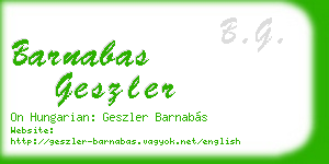 barnabas geszler business card